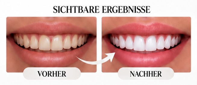 Vorher-Nachher-Ergebnis einer Zahnaufhellung